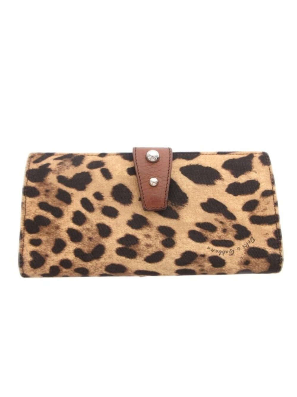 Dolce & Gabbana Wallet with Coin Purse Leopard Pattern Leather Canvas Brown - Picture 2 of 8